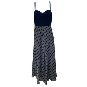 Eva Franco Black & White Polka Dot Maxi Dress